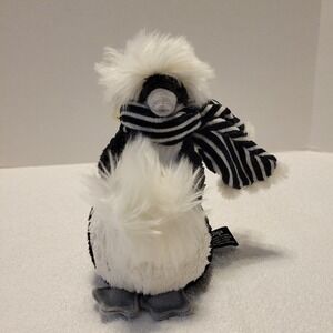 Bath & Body Works Plush Penguin Stuffed Animal 12" Olga In Black White Scarf